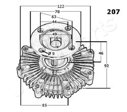 CUPLA VENTILATOR RADIATOR JAPANPARTS VC-207 - Compatibil cu TOYOTA