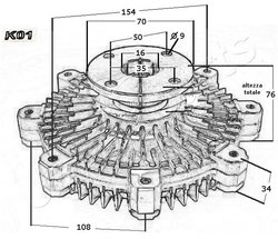 Cupla ventilator radiator Japanparts VC-K01