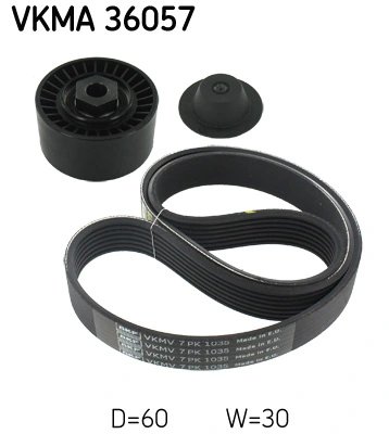 Set curea transmisie cu caneluri SKF VKMA 36057