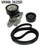 SET CUREA TRANSMISIE CU CANELURI SKF VKMA 36200 - Compatibil cu DACIA, NISSAN, RENAULT