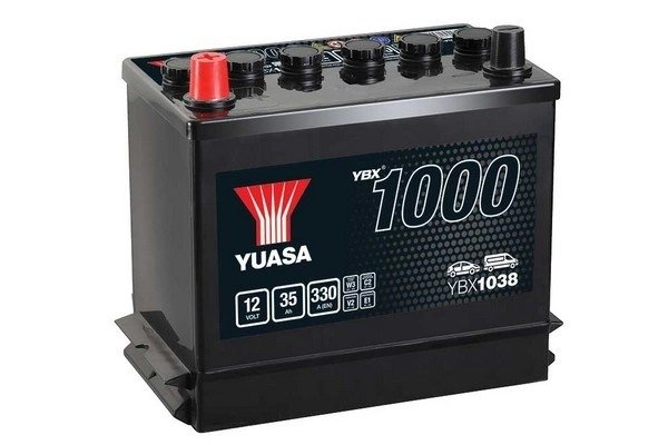 BATERIE DE PORNIRE YUASA YBX1038 - Compatibil cu AC, AUSTIN, AUTOBIANCHI, BOND, FORD, HYUNDAI, INNOCENTI, IRAN KHODRO, JENSEN, M