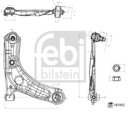 BRAT SUSPENSIE FEBI BILSTEIN 185902 - Compatibil cu CITROEN, PEUGEOT, TOYOTA