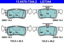 Set placute frana ATE 13.0470-7344.2