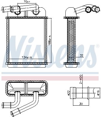 SCHIMBATOR CALDURA INCALZIRE HABITACLU NISSENS 707313 - Compatibil cu AUDI, PORSCHE, VW