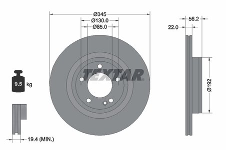 DISC FRANA TEXTAR 92345705 - Compatibil cu MERCEDES-BENZ