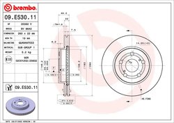 DISC FRANA BREMBO 09.E530.11 - Compatibil cu TOYOTA