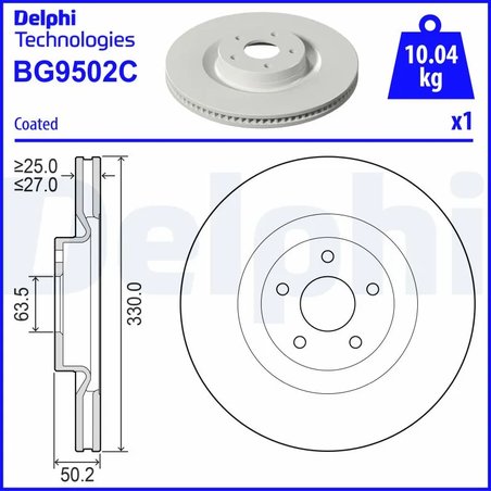 Disc frana Delphi BG9502C