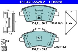 Set placute frana ATE 13.0470-5528.2