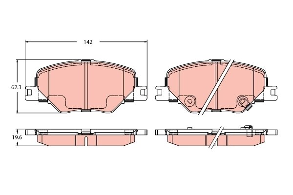 SET PLACUTE FRANA TRW GDB2424 - Compatibil cu OPEL, VAUXHALL