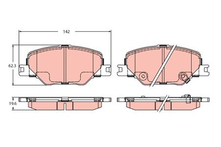 SET PLACUTE FRANA TRW GDB2424 - Compatibil cu OPEL, VAUXHALL
