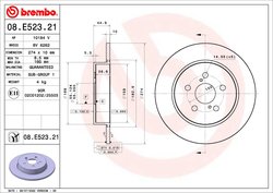 DISC FRANA BREMBO 08.E523.21 - Compatibil cu TOYOTA