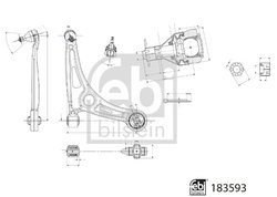 BRAT SUSPENSIE FEBI BILSTEIN 183593 - Compatibil cu HYUNDAI, KIA