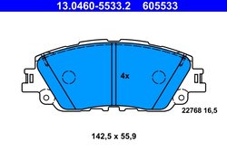 SET PLACUTE FRANA ATE 13.0460-5533.2 - Compatibil cu LEXUS, TOYOTA