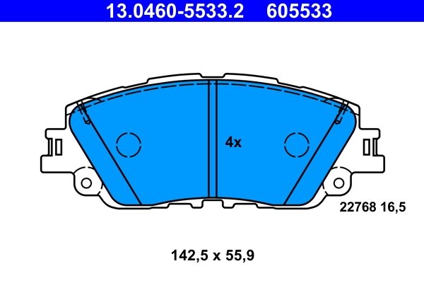 Set placute frana ATE 13.0460-5533.2