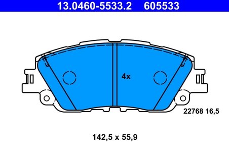 Set placute frana ATE 13.0460-5533.2