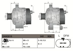 Alternator Denso DAN3019