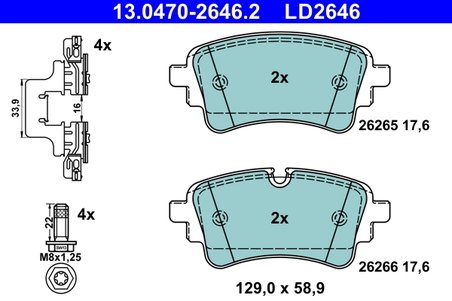Set placute frana ATE 13.0470-2646.2