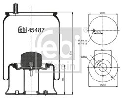 BURDUF SUSPENSIE PNEUMATICA FEBI BILSTEIN 45487 - Compatibil cu MERCEDES-BENZ