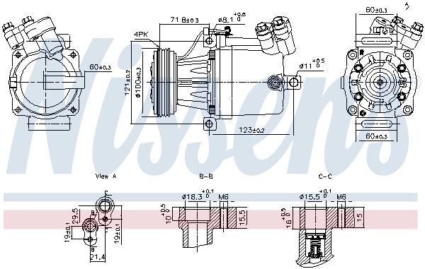 COMPRESOR CLIMATIZARE NISSENS 890950 - Compatibil cu OPEL, SUZUKI, VAUXHALL