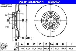 DISC FRANA ATE 24.0130-0262.1 - Compatibil cu MERCEDES-BENZ