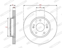 DISC FRANA FERODO DDF3056C - Compatibil cu HYUNDAI, KIA