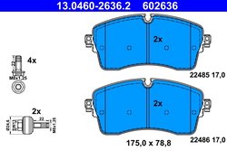SET PLACUTE FRANA ATE 13.0460-2636.2 - Compatibil cu JAGUAR, LAND ROVER