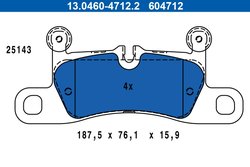 SET PLACUTE FRANA ATE 13.0460-4712.2 - Compatibil cu PORSCHE
