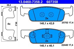 Set placute frana ATE 13.0460-7358.2