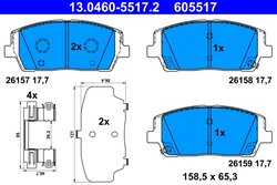 Set placute frana ATE 13.0460-5517.2