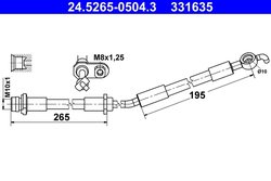 FURTUN FRANA ATE 24.5265-0504.3 - Compatibil cu TOYOTA