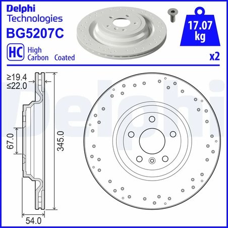 DISC FRANA DELPHI BG5207C - Compatibil cu MERCEDES-BENZ