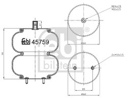 Burduf suspensie pneumatica Febi Bilstein 45759