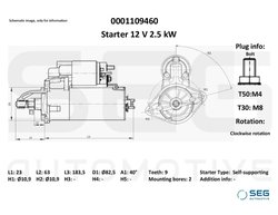 ELECTROMOTOR SEG AUTOMOTIVE 0001109460 - Compatibil cu MAYBACH, MERCEDES-BENZ
