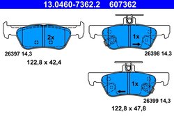 Set placute frana ATE 13.0460-7362.2