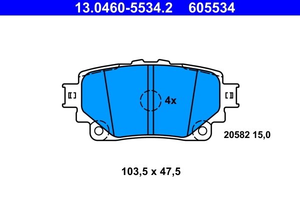 SET PLACUTE FRANA ATE 13.0460-5534.2 - Compatibil cu LEXUS, TOYOTA