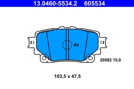 SET PLACUTE FRANA ATE 13.0460-5534.2 - Compatibil cu LEXUS, TOYOTA