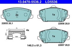Set placute frana ATE 13.0470-5536.2