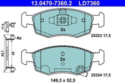 Set placute frana ATE 13.0470-7360.2