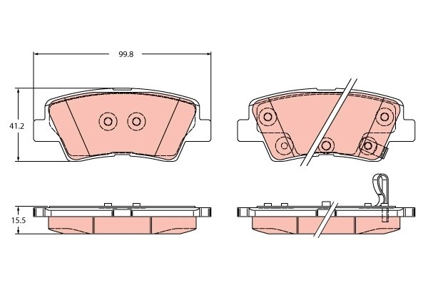 SET PLACUTE FRANA TRW GDB2353 - Compatibil cu HYUNDAI, KIA