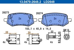 Set placute frana ATE 13.0470-2648.2
