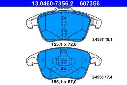 Set placute frana ATE 13.0460-7356.2