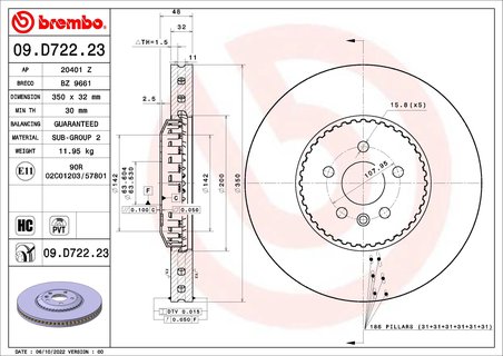 Disc frana Brembo 09.D722.23