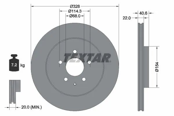 DISC FRANA TEXTAR 92349003 - Compatibil cu MAZDA