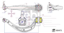 BRAT SUSPENSIE FEBI BILSTEIN 185473 - Compatibil cu AUDI
