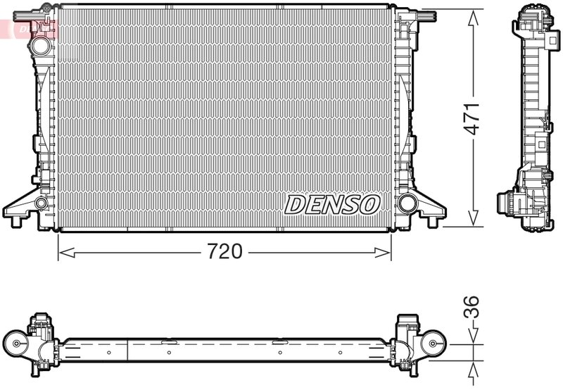 Radiator racire motor Denso DRM02047