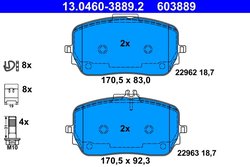 Set placute frana ATE 13.0460-3889.2