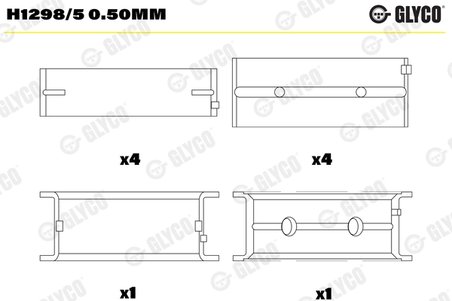 Cuzineti arbore cotit Glyco H1298/5 0.50MM