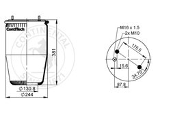 BURDUF SUSPENSIE PNEUMATICA CONTITECH AIR SPRING 6641 N P01 - Piesa auto compatibila cu mai multe marci