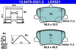 Set placute frana ATE 13.0470-5521.2