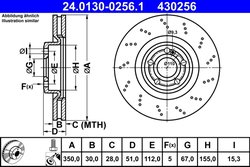 DISC FRANA ATE 24.0130-0256.1 - Compatibil cu MERCEDES-BENZ